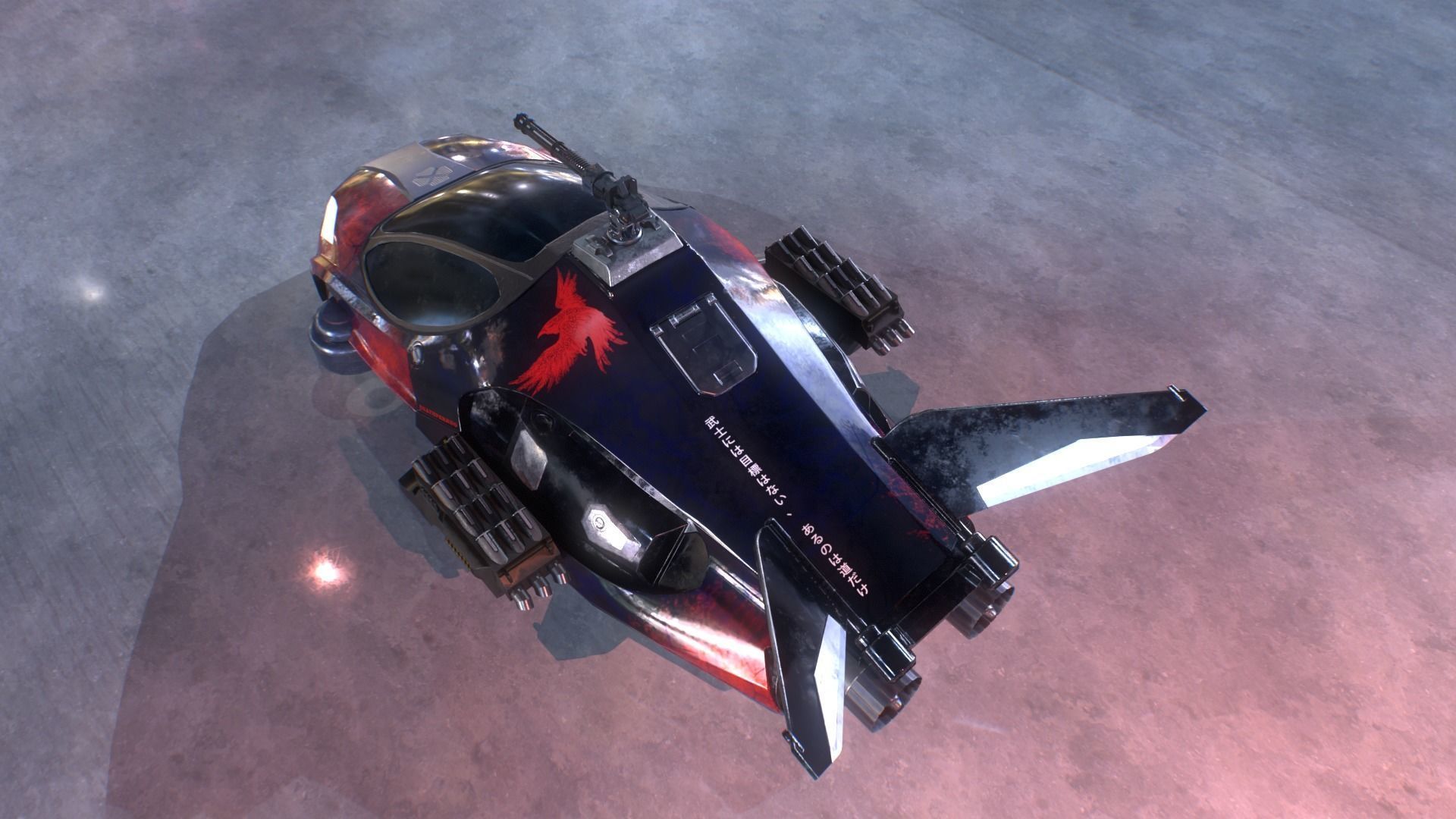 Blueprints Sci-Fi Vehicle for Unreal Engine Low-poly 3D model_7