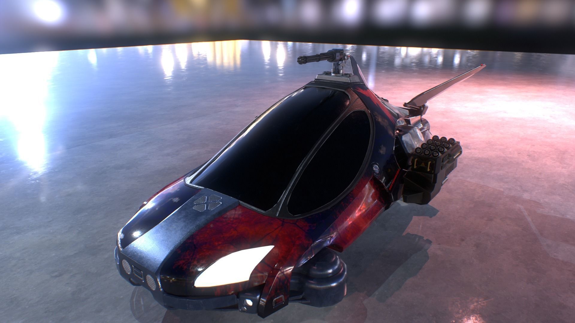 Blueprints Sci-Fi Vehicle for Unreal Engine Low-poly 3D model_9