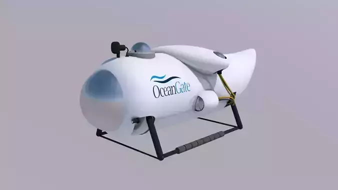 ocean gate Bluegate Titan Submarine oceangate Low-poly 3D model
