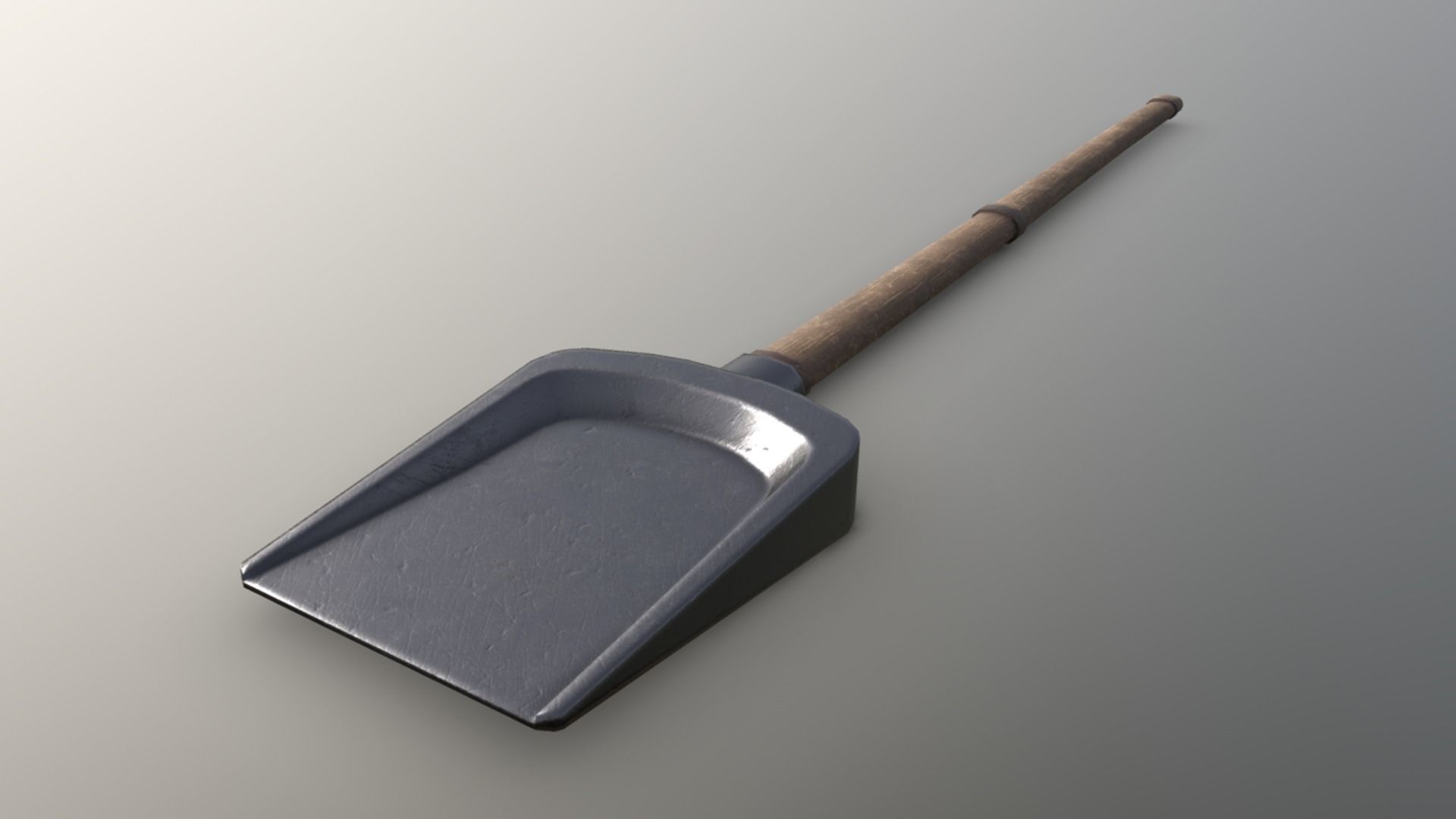 Shovel - Iron Low-poly 3D model_3