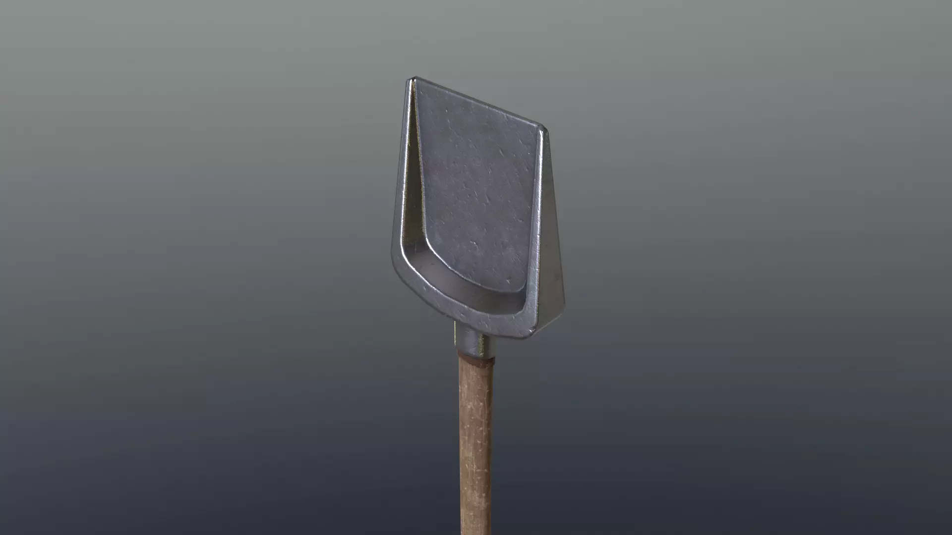 Shovel - Iron Low-poly 3D model_0