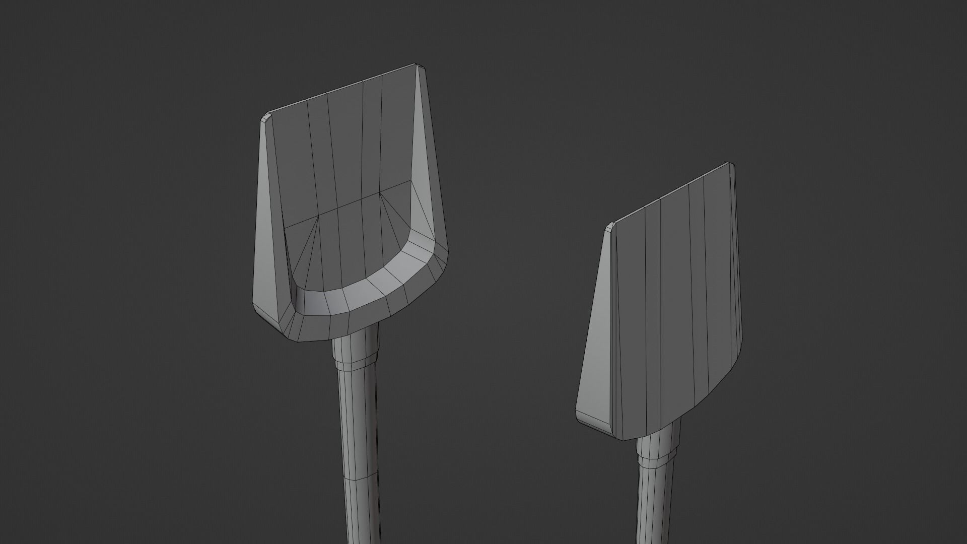 Shovel - Iron Low-poly 3D model_7