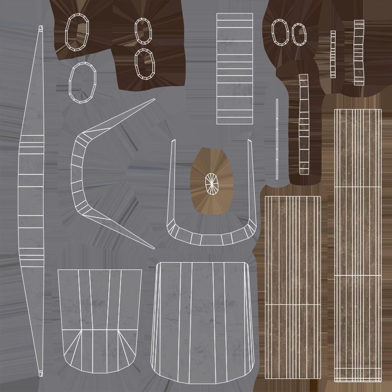 Shovel - Iron Low-poly 3D model_6