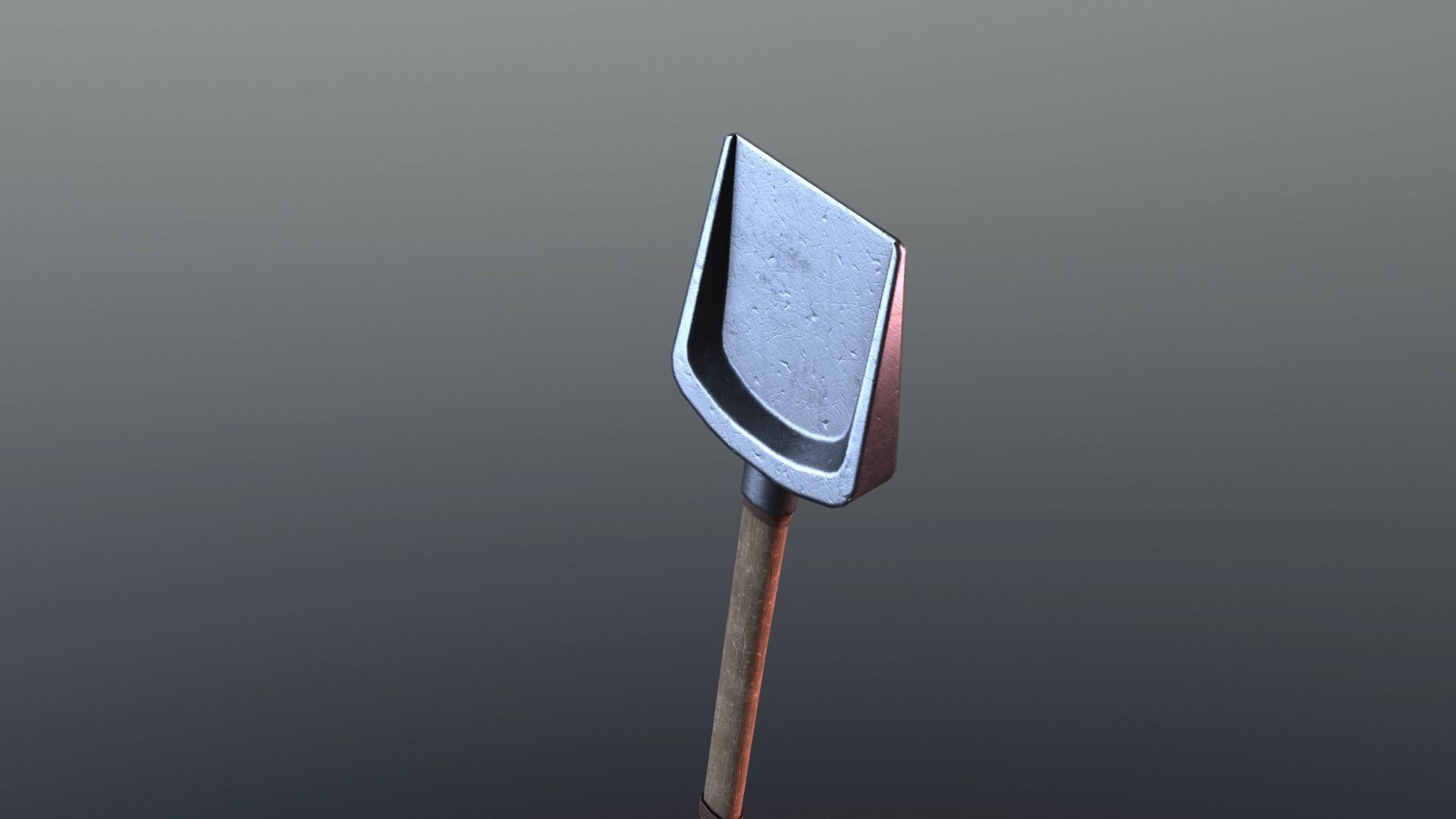 Shovel - Iron Low-poly 3D model_2