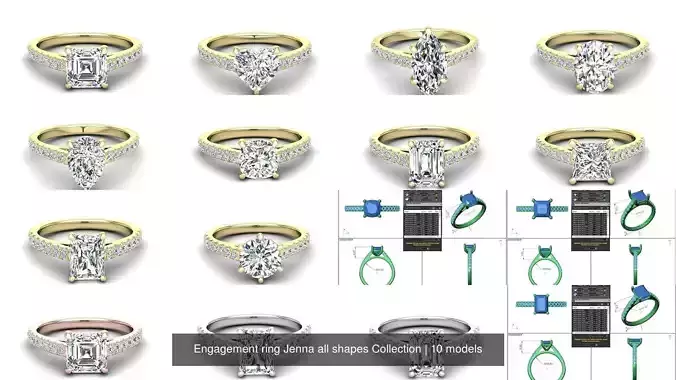 Engagement ring Jenna all shapes Collection