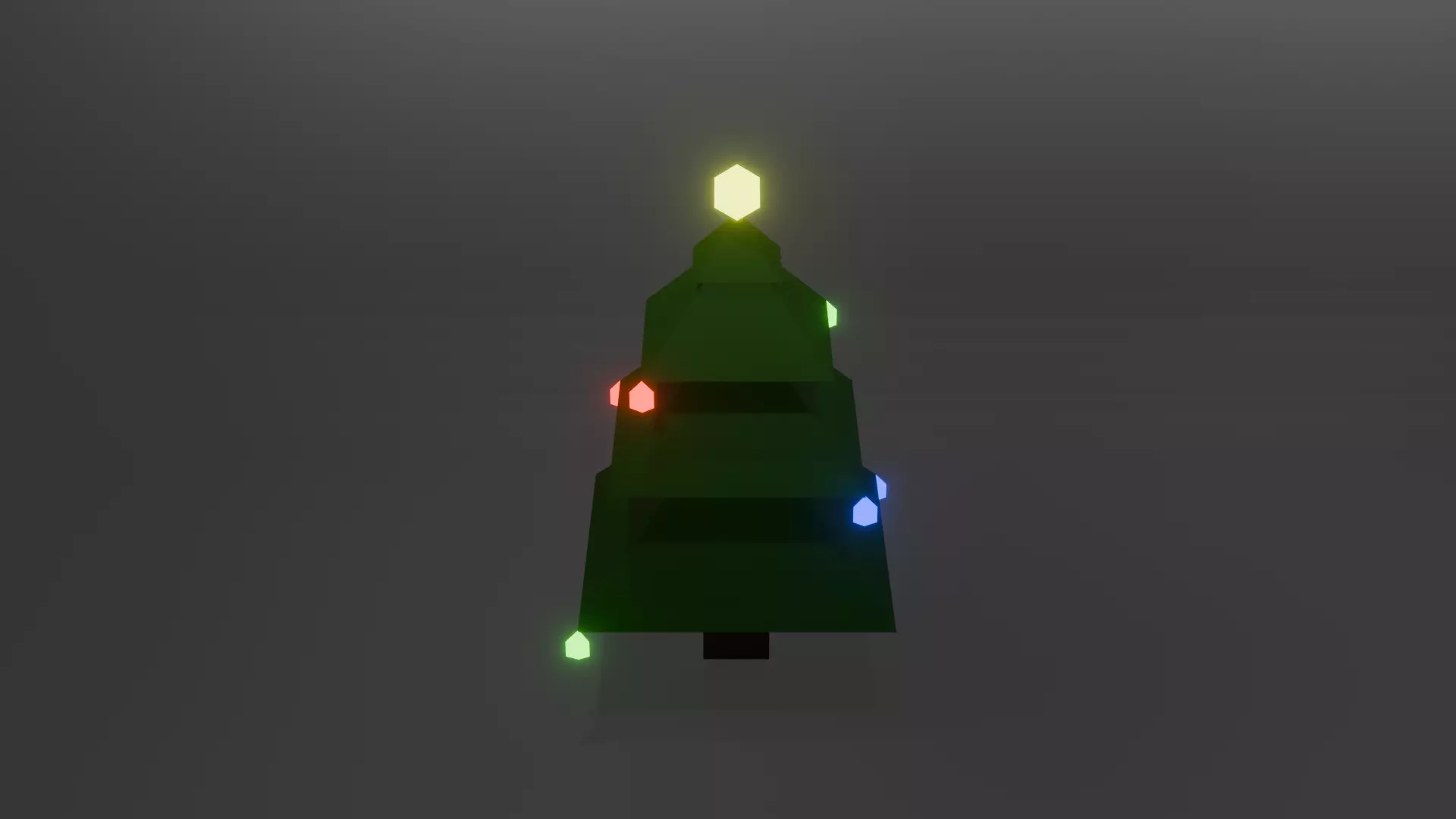 Low Poly Christmas Tree No Gifts Lights On Low-poly 3D model