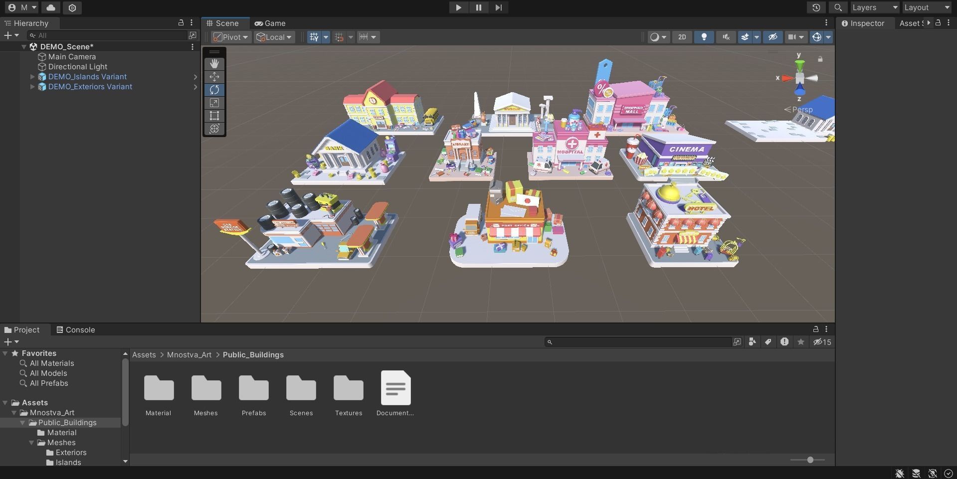 Cartoon Public Buildings Islands Exteriors Low-poly 3D model_17