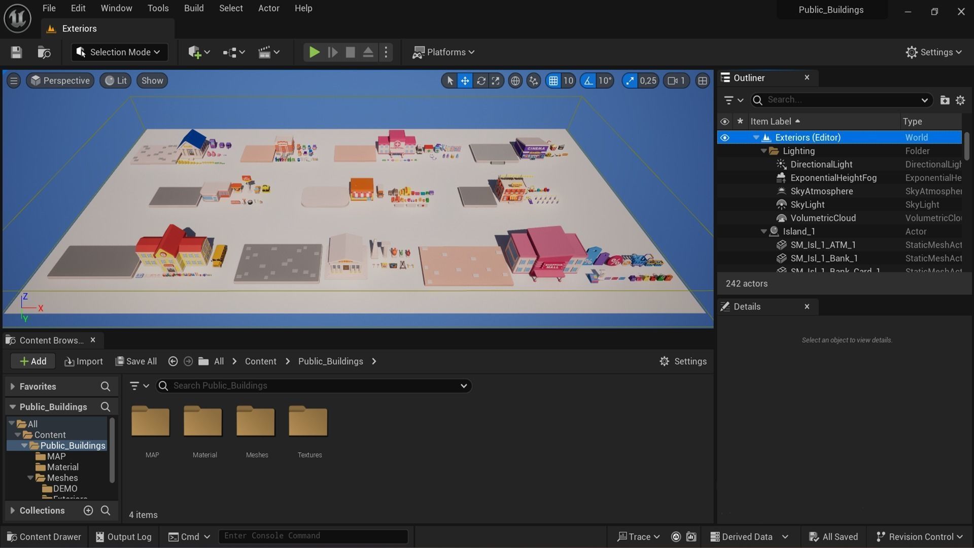 Cartoon Public Buildings Islands Exteriors Low-poly 3D model_18