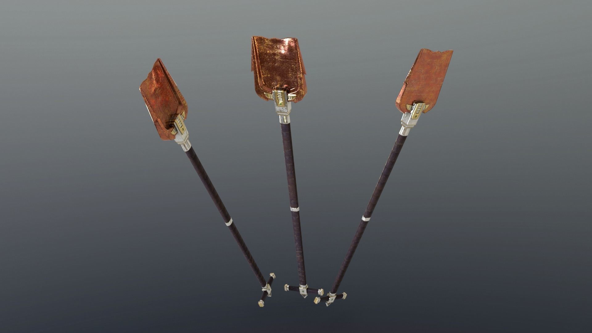 Shovel - Orichalcum Low-poly 3D model_5