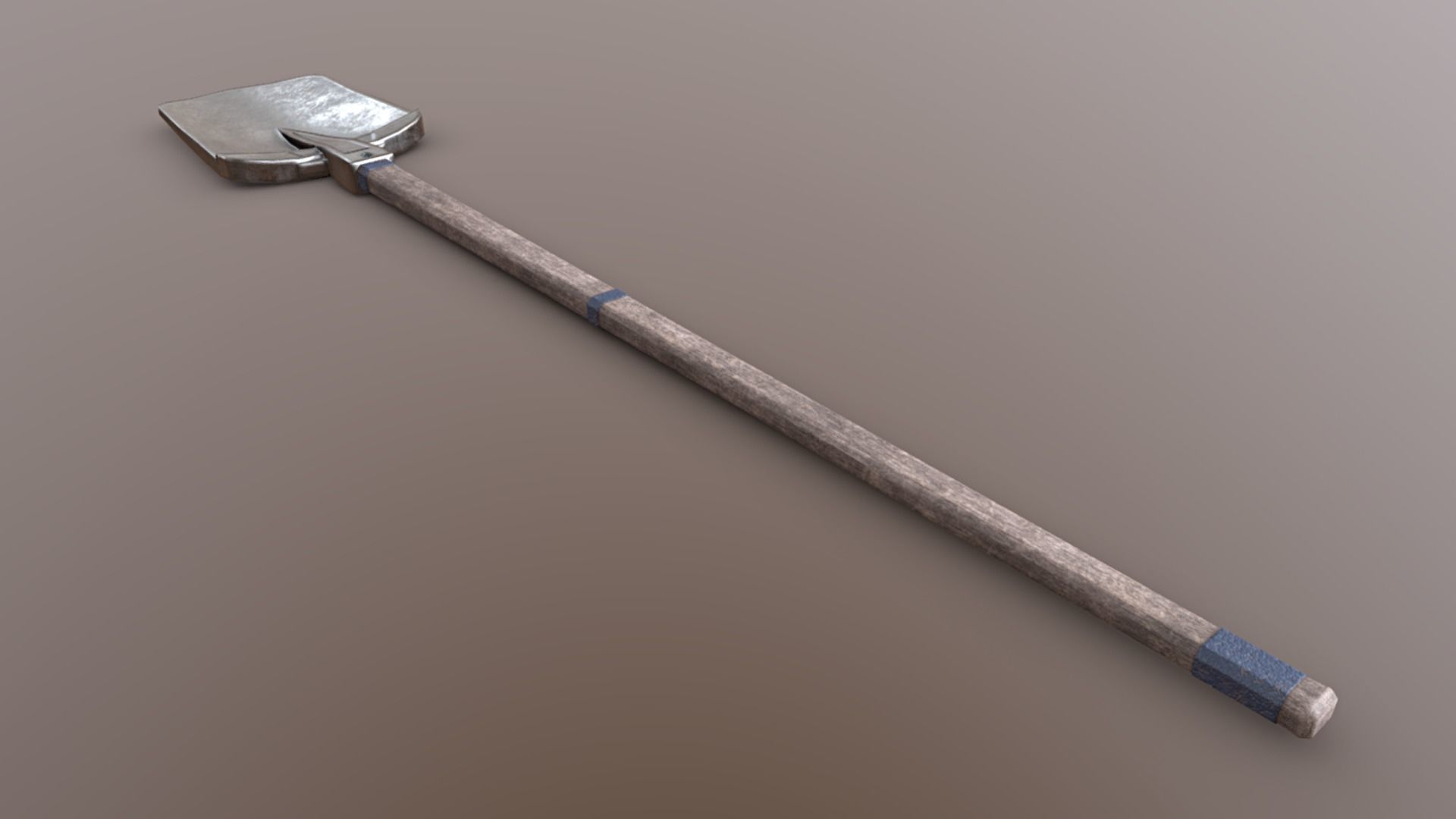 Shovel - Silver Low-poly 3D model_4