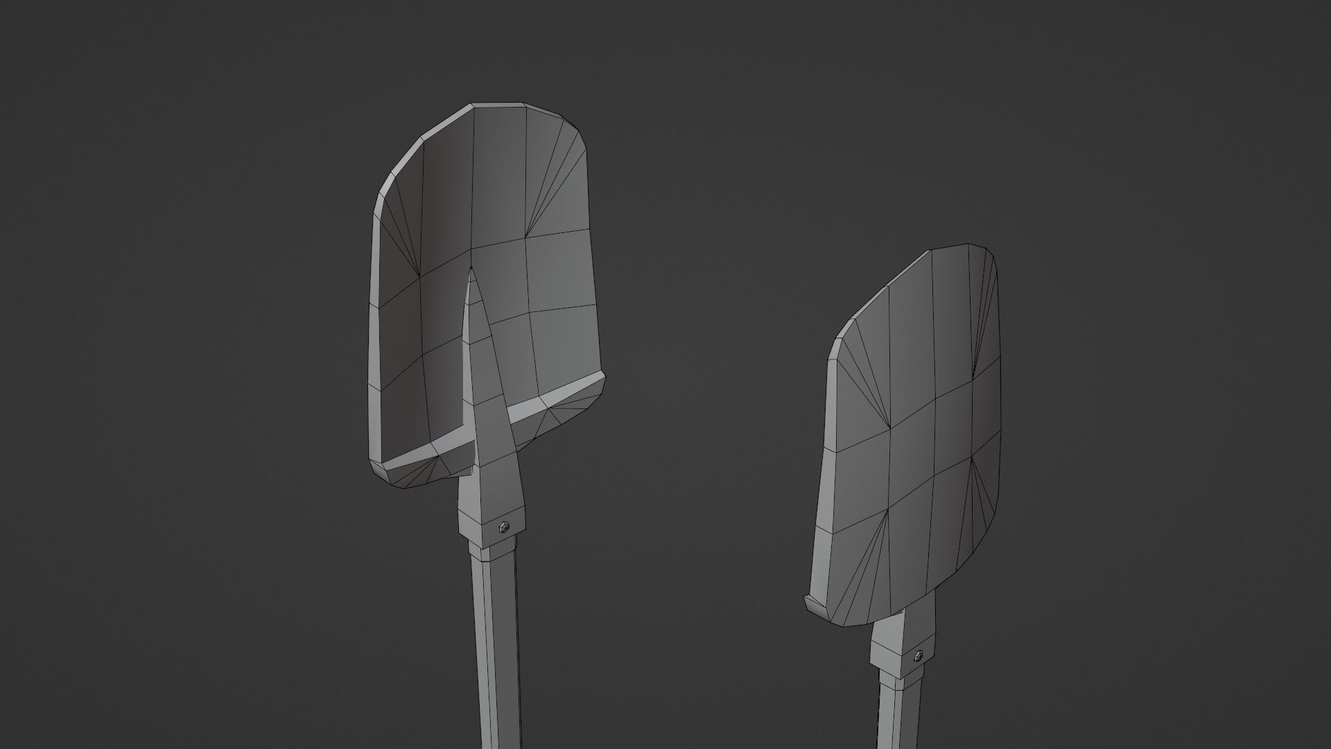 Shovel - Silver Low-poly 3D model_7
