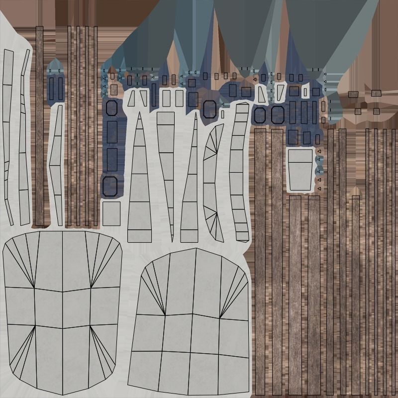 Shovel - Silver Low-poly 3D model_6