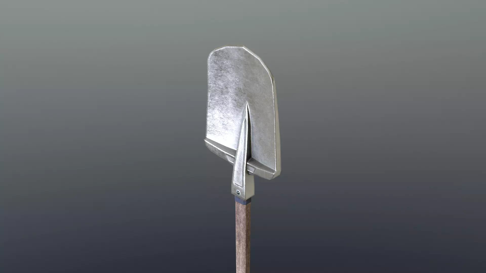 Shovel - Silver Low-poly 3D model_0