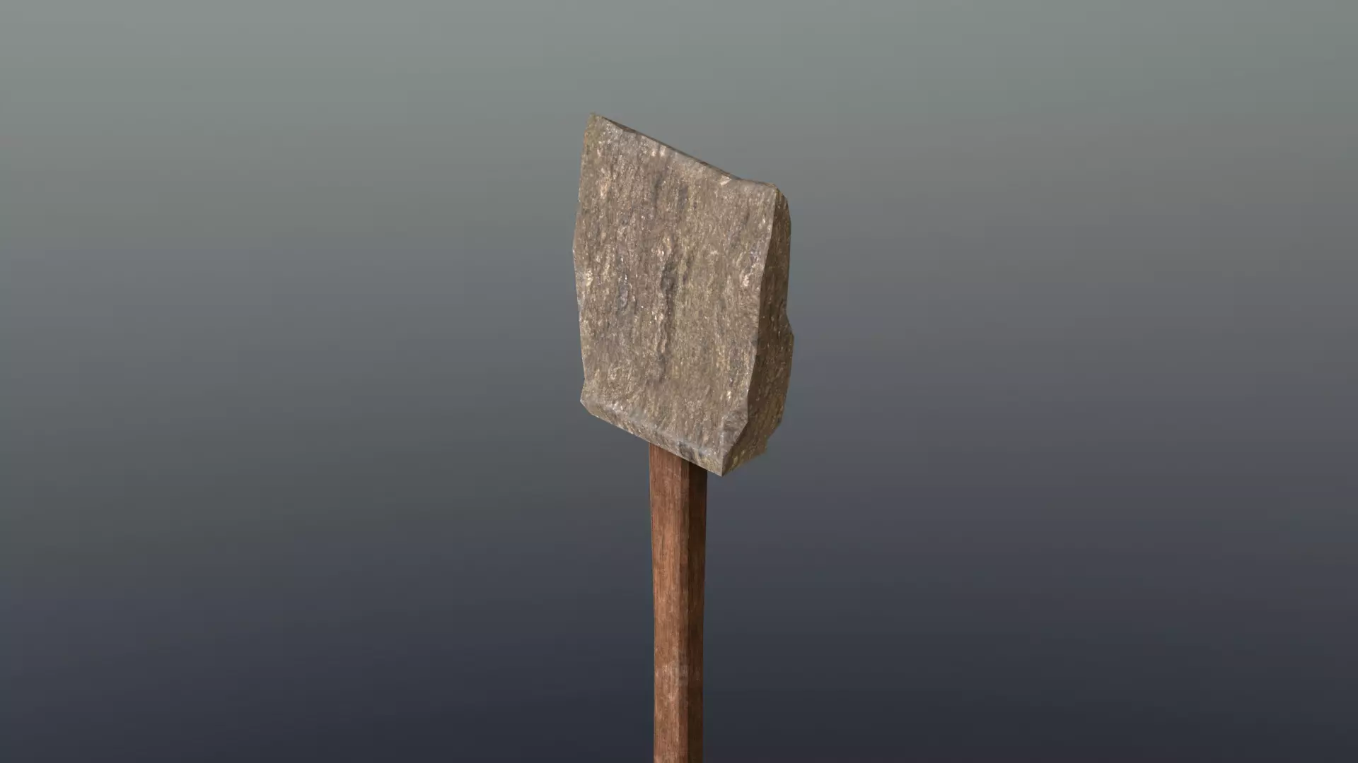 Shovel - Stone Low-poly 3D model_0