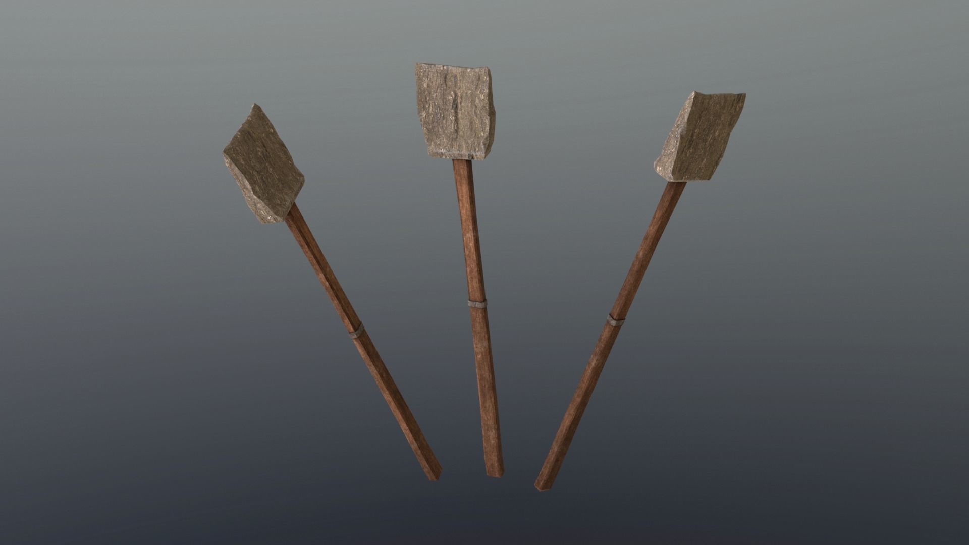 Shovel - Stone Low-poly 3D model_5