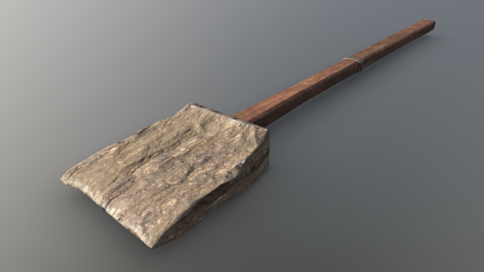 Shovel - Stone Low-poly 3D model_3