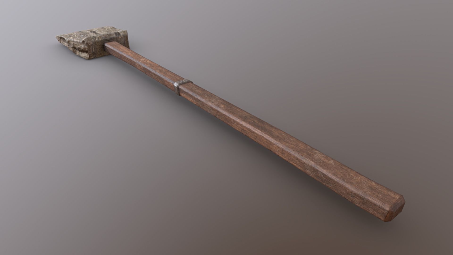 Shovel - Stone Low-poly 3D model_4