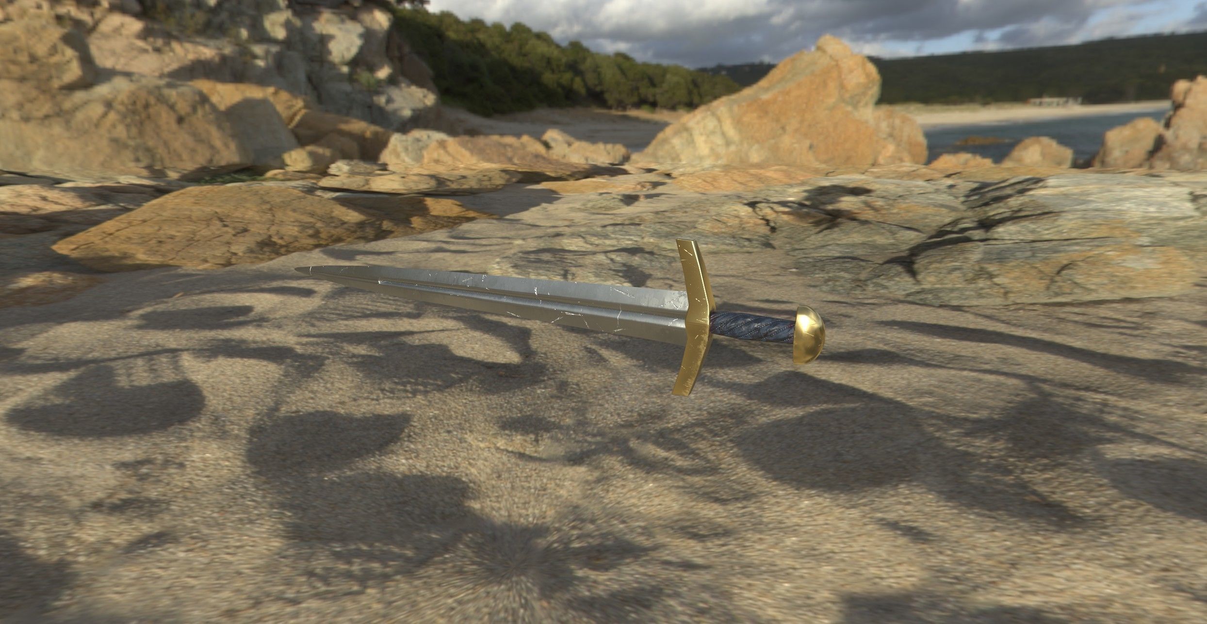 Roman Imperial Sword Low-poly 3D model_1