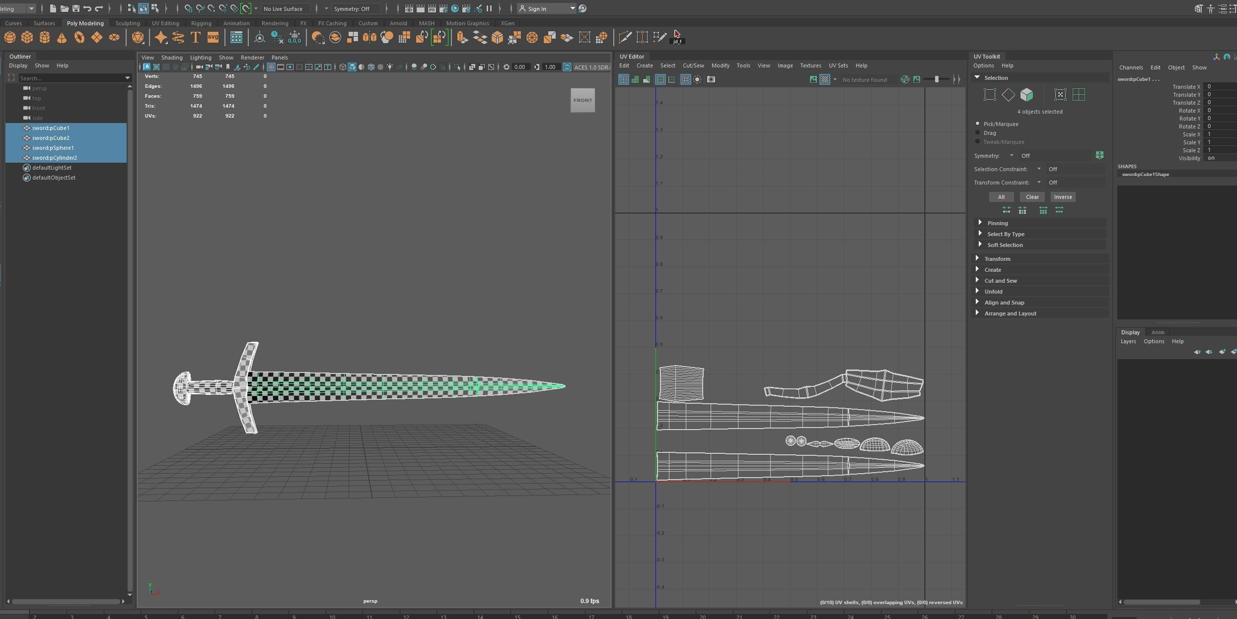 Roman Imperial Sword Low-poly 3D model_7