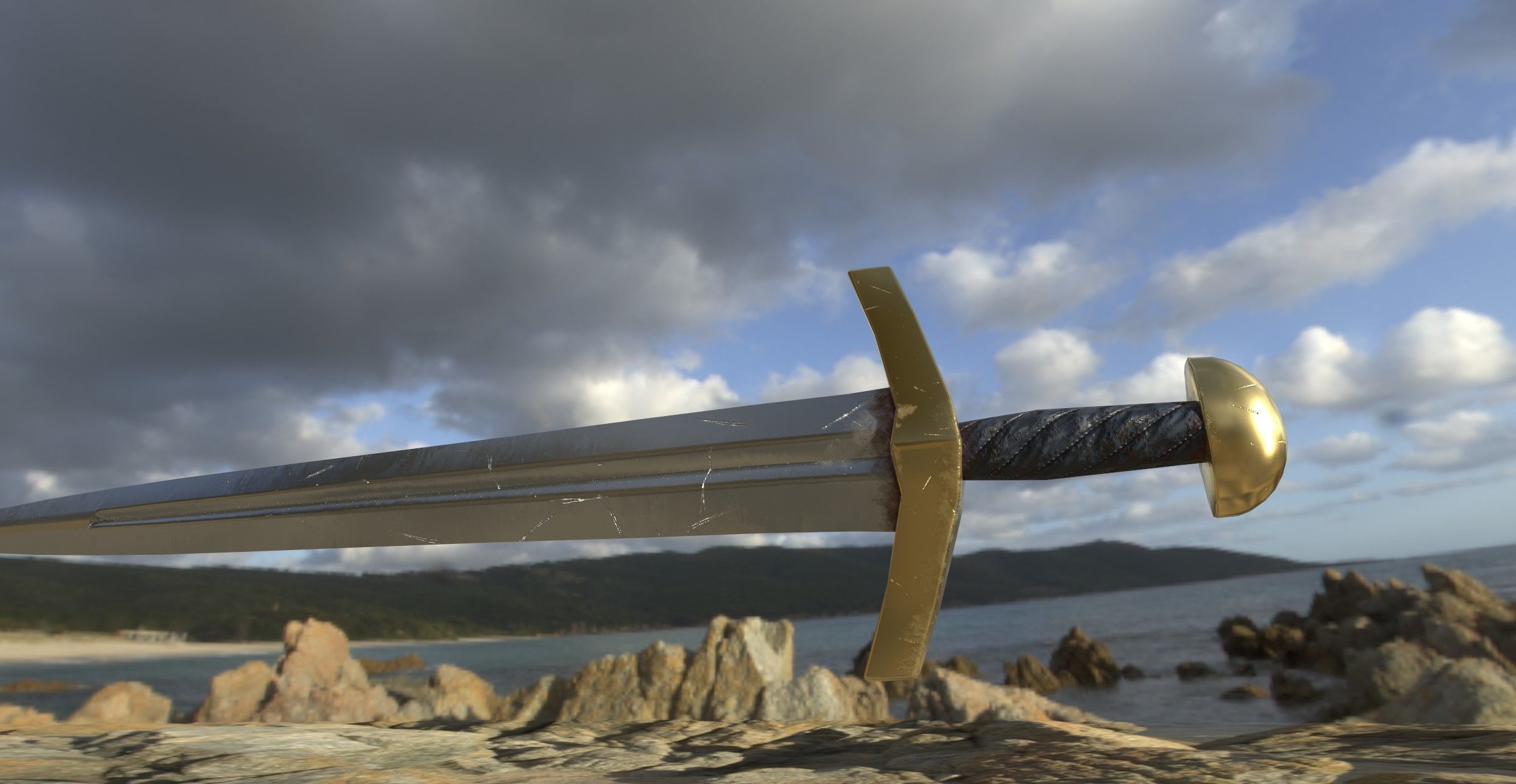 Roman Imperial Sword Low-poly 3D model_4