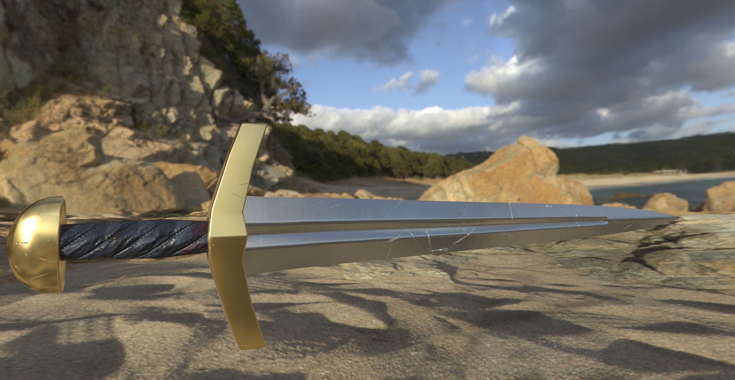 Roman Imperial Sword Low-poly 3D model_3