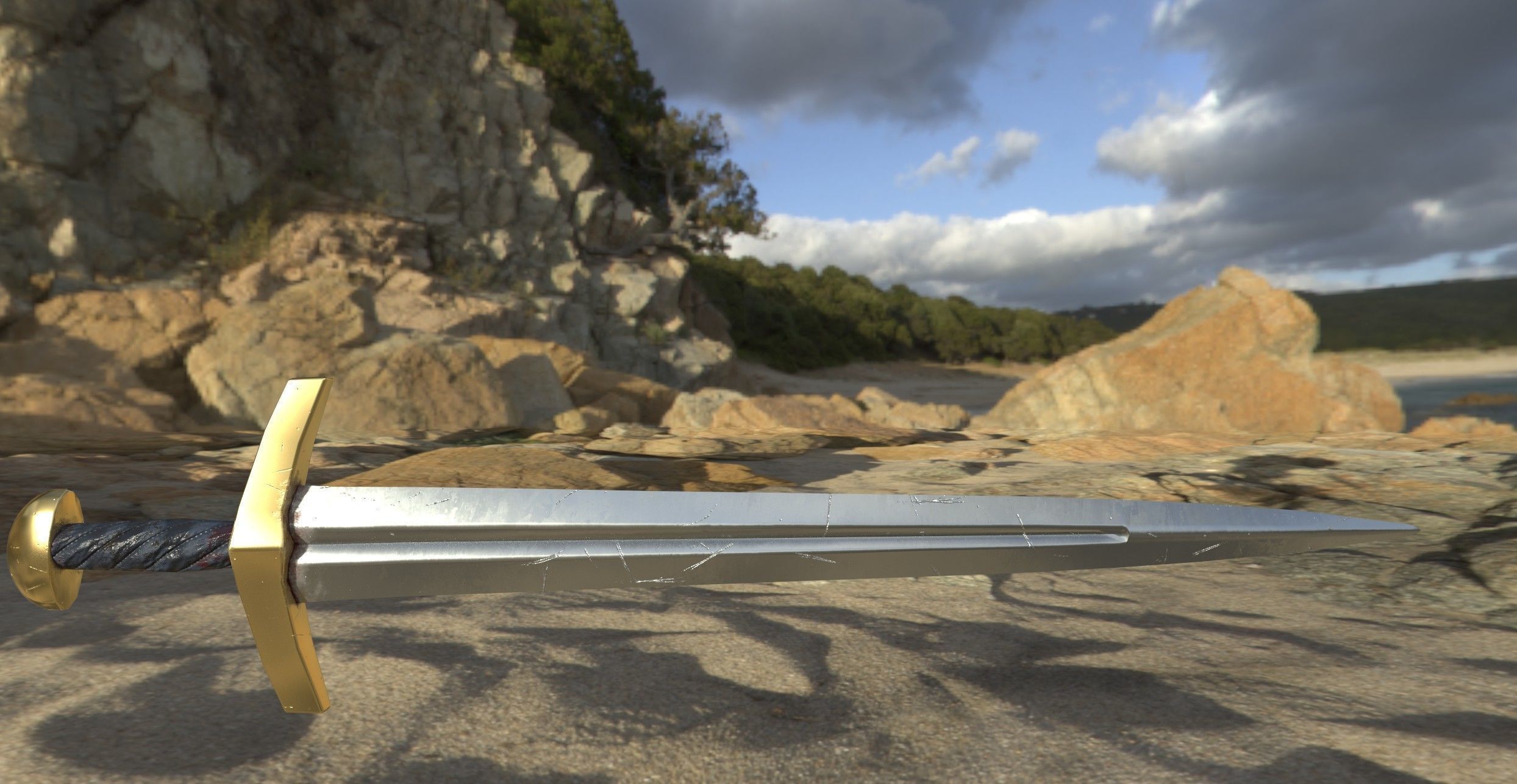 Roman Imperial Sword Low-poly 3D model_2