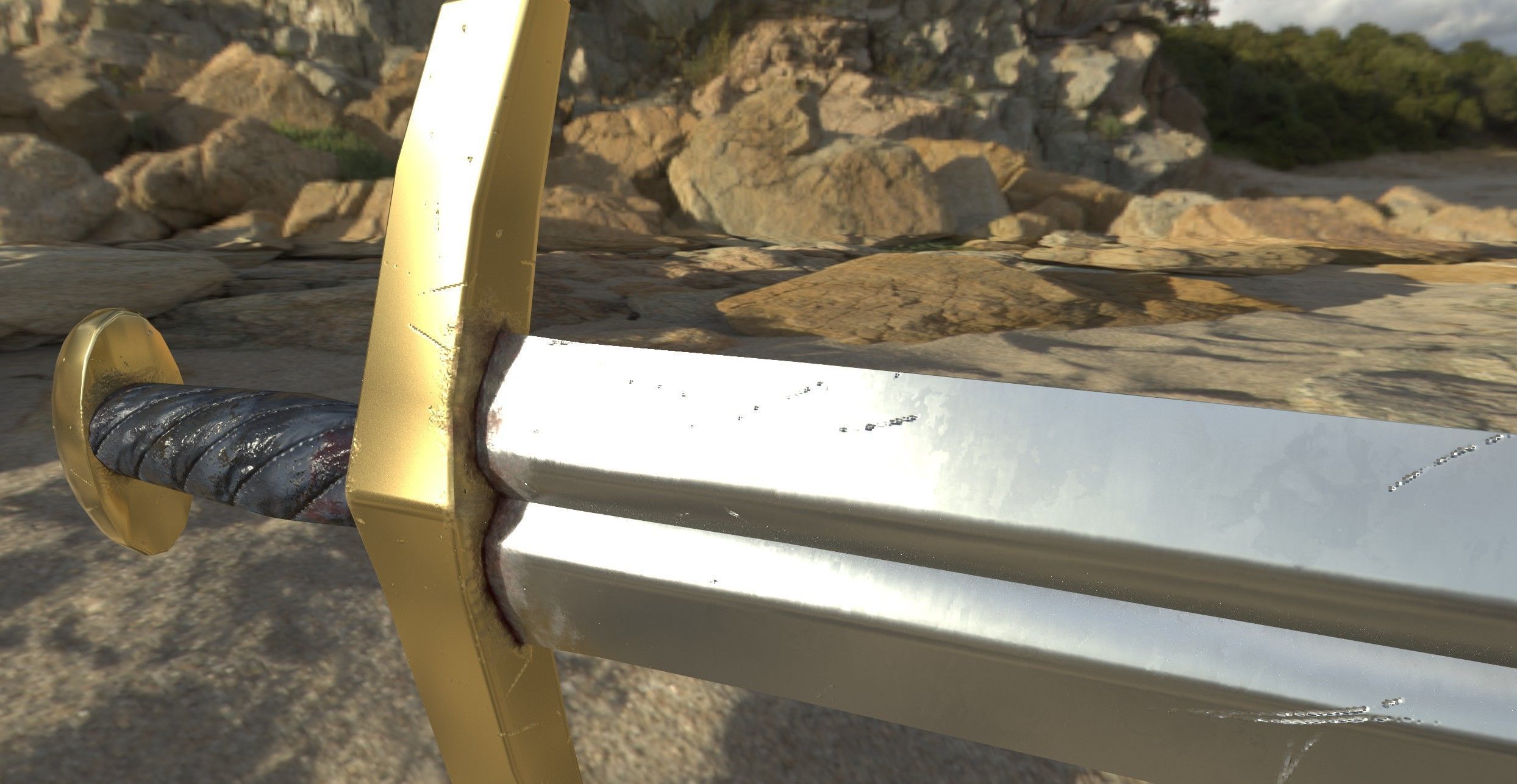 Roman Imperial Sword Low-poly 3D model_6