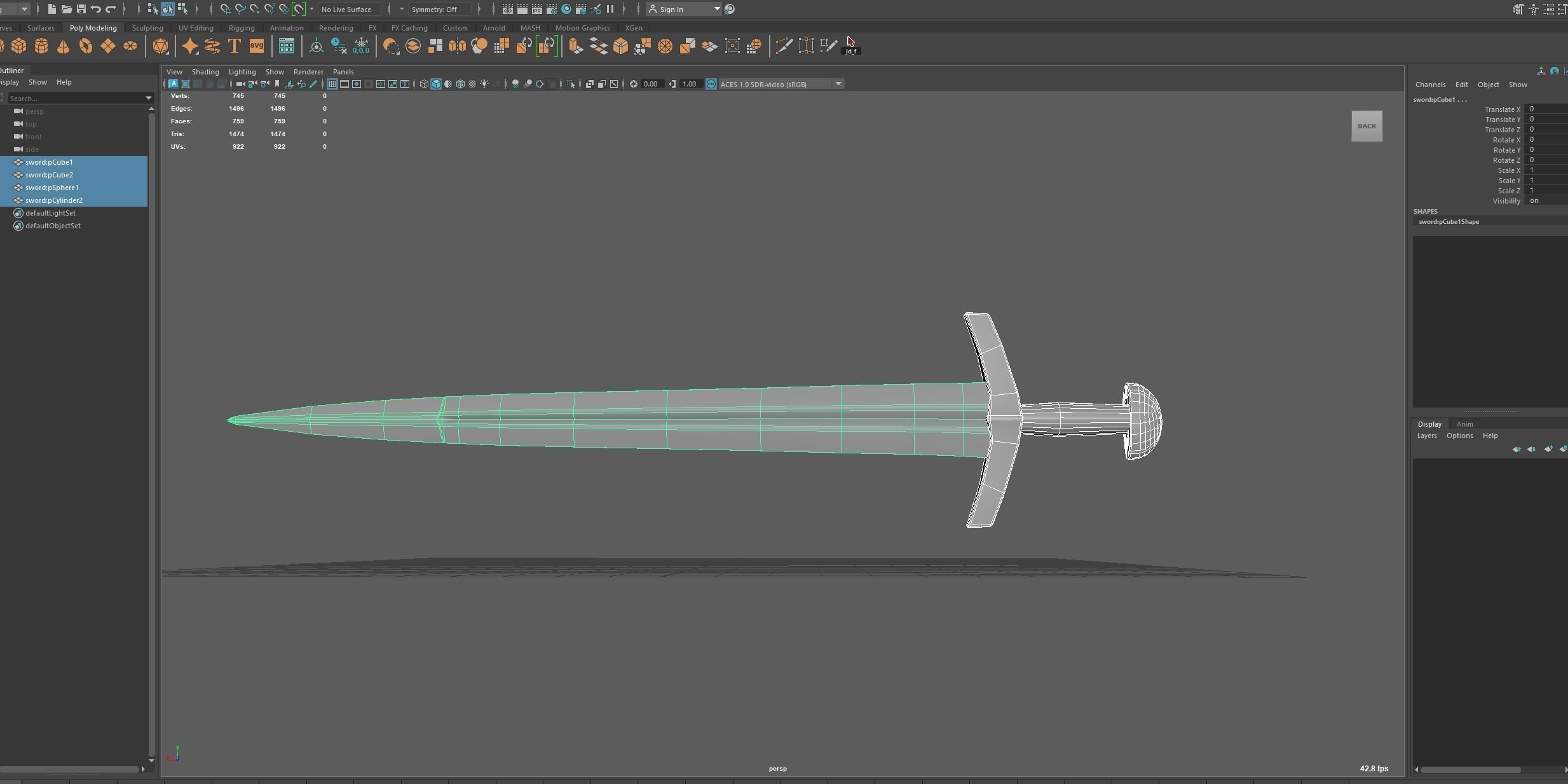 Roman Imperial Sword Low-poly 3D model_8