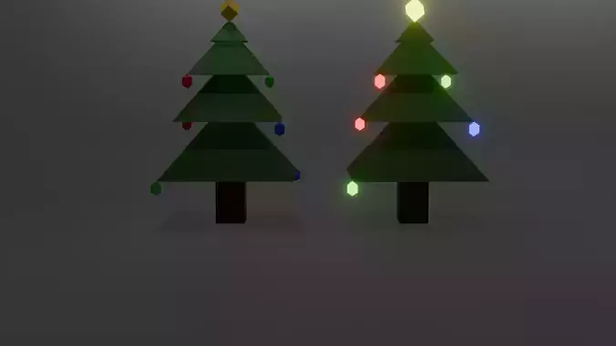 low poly Christmas Tree Set with No Gifts