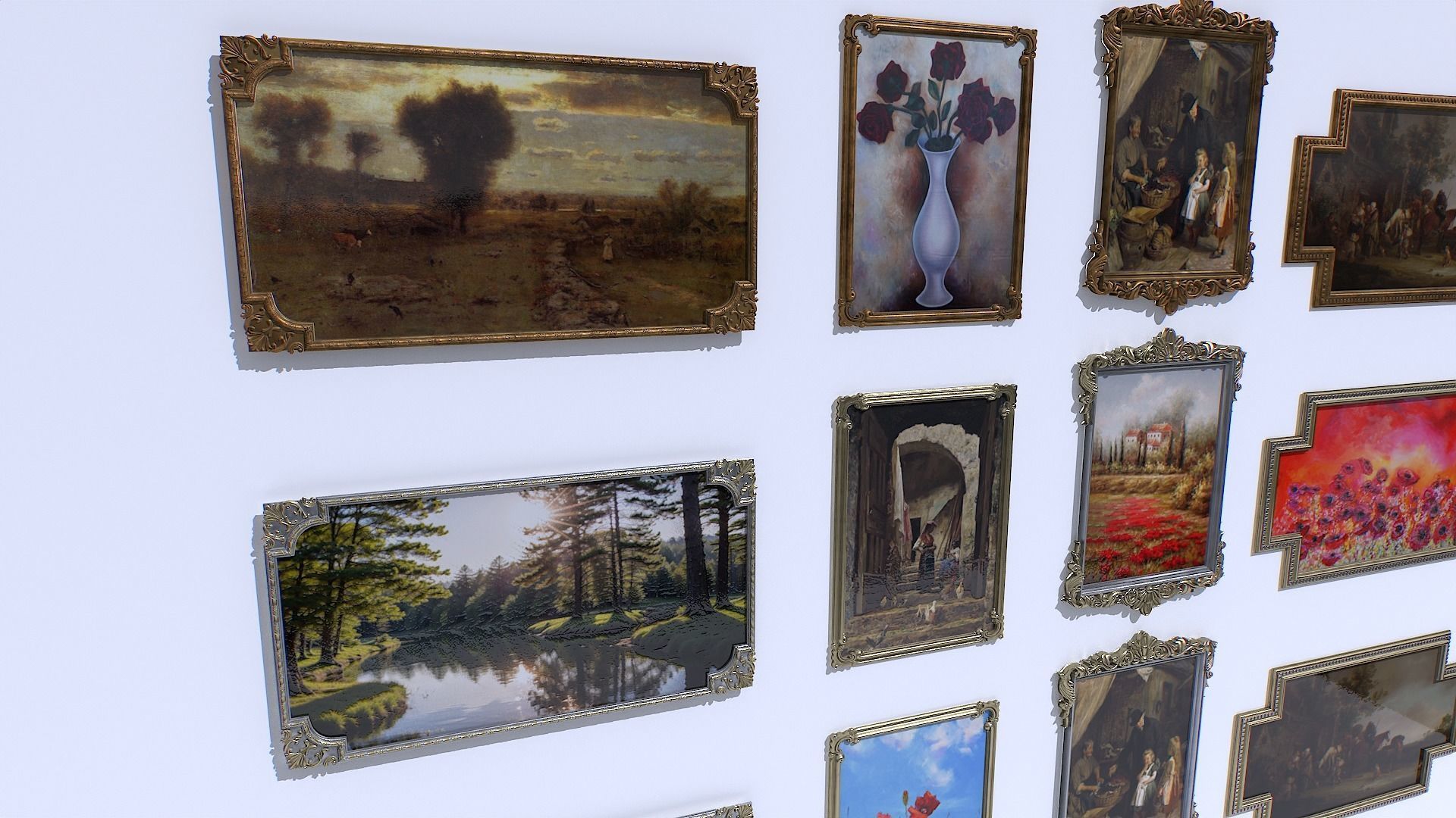 Metal Picture Frames Low-poly 3D model_2