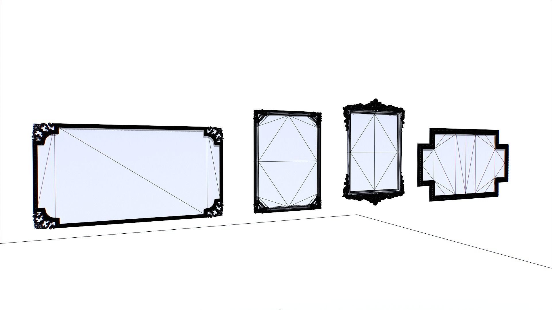 Metal Picture Frames Low-poly 3D model_7