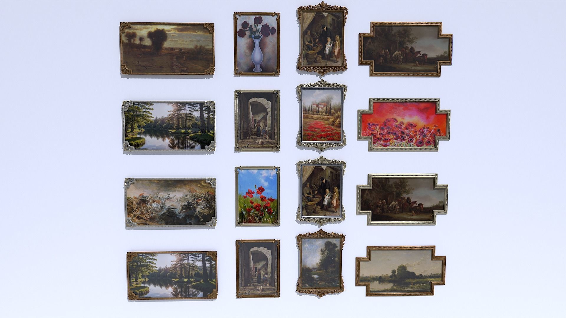 Metal Picture Frames Low-poly 3D model_6