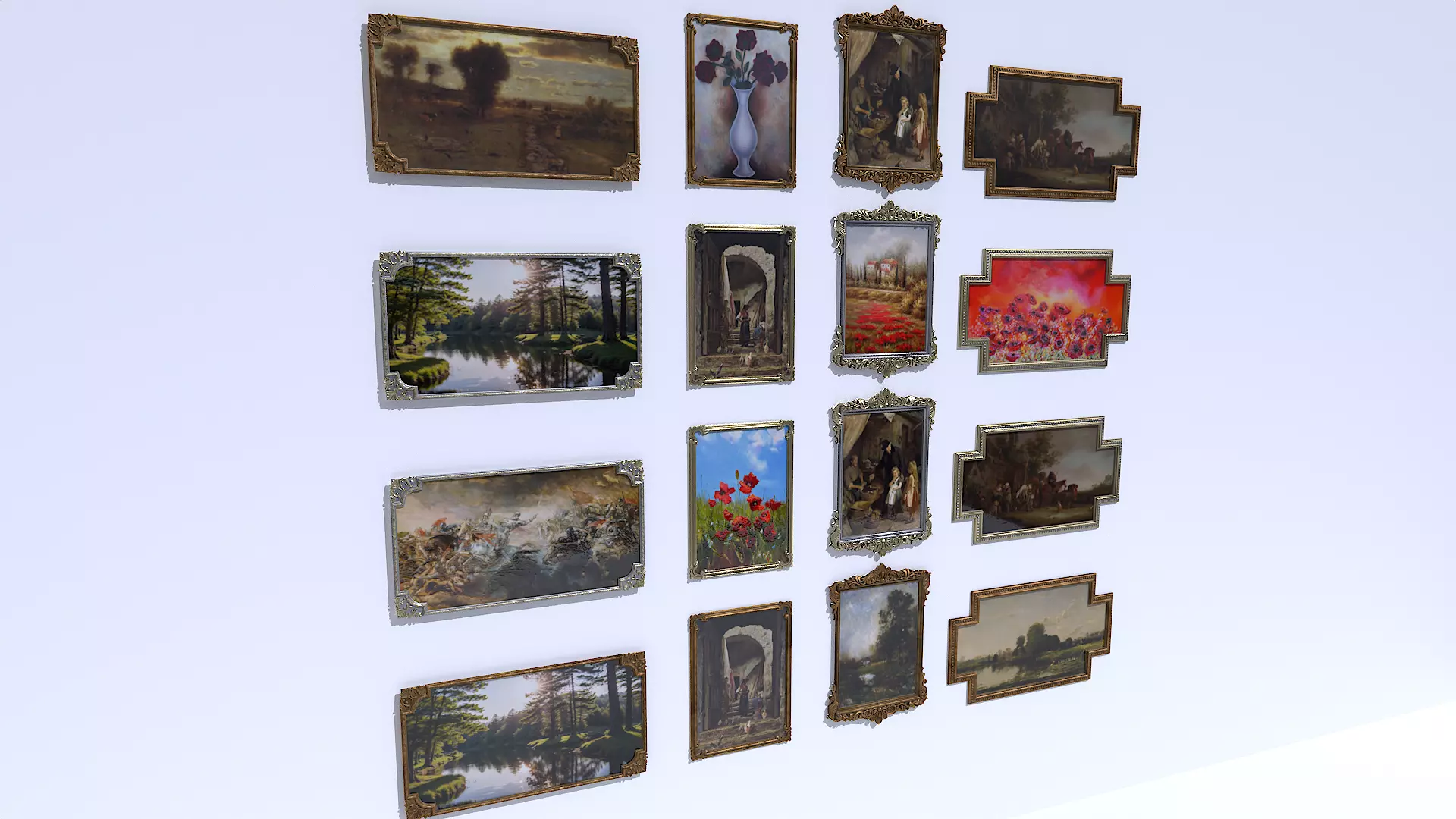 Metal Picture Frames Low-poly 3D model_0