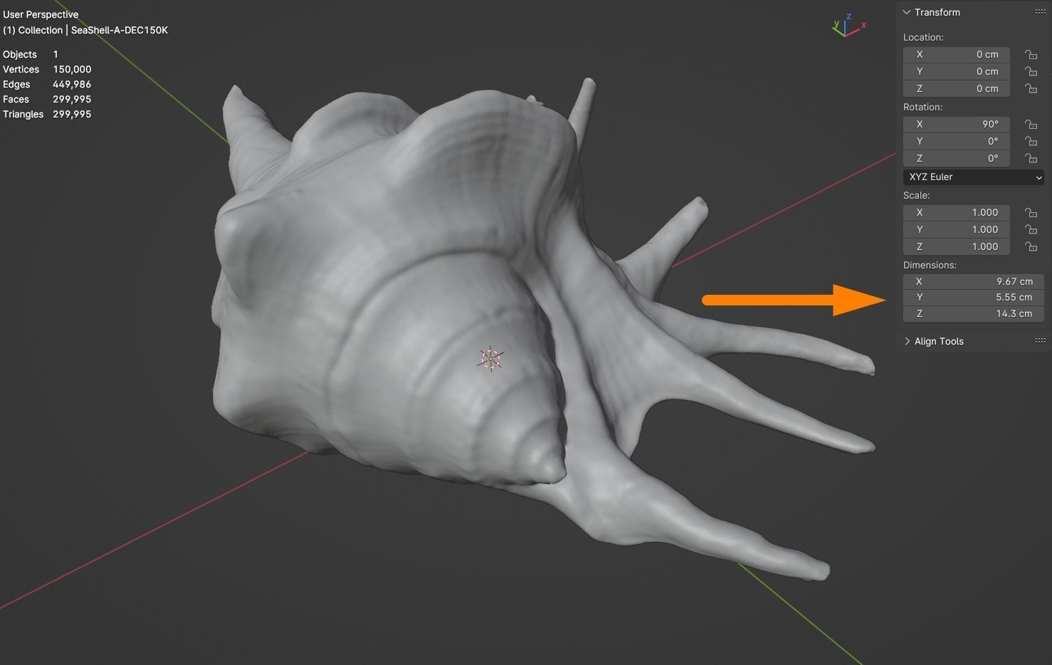 Seashell - 3D scan - cleaned 3D print model_11