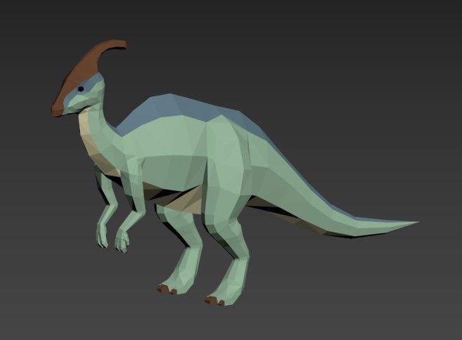 Dinosaurs Lowpoly - Herbivores Pack Low-poly 3D model_8
