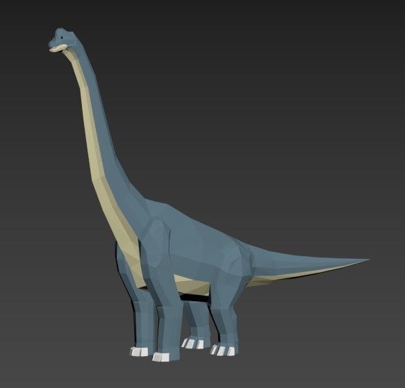 Dinosaurs Lowpoly - Herbivores Pack Low-poly 3D model_4