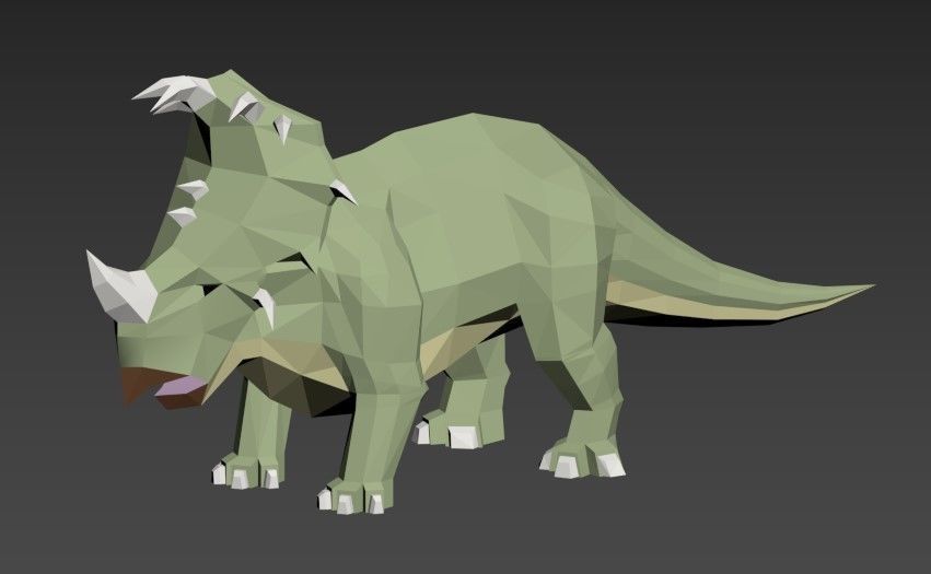 Dinosaurs Lowpoly - Herbivores Pack Low-poly 3D model_9