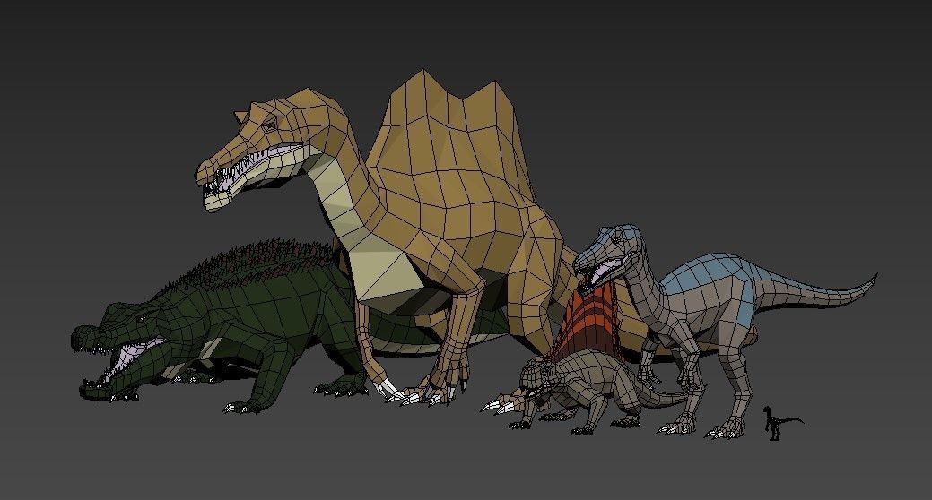 Dinosaurs Lowpoly - Swam Pack Low-poly 3D model_12