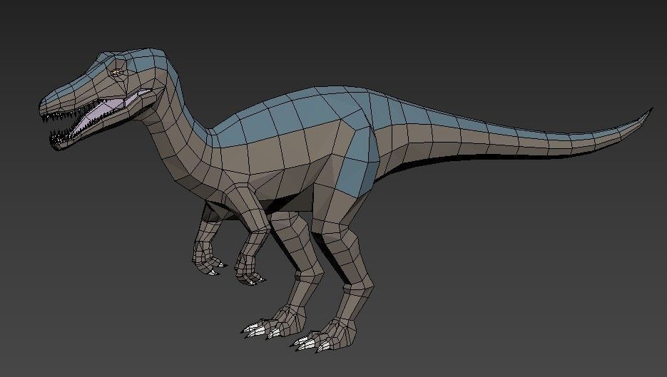 Dinosaurs Lowpoly - Swam Pack Low-poly 3D model_2