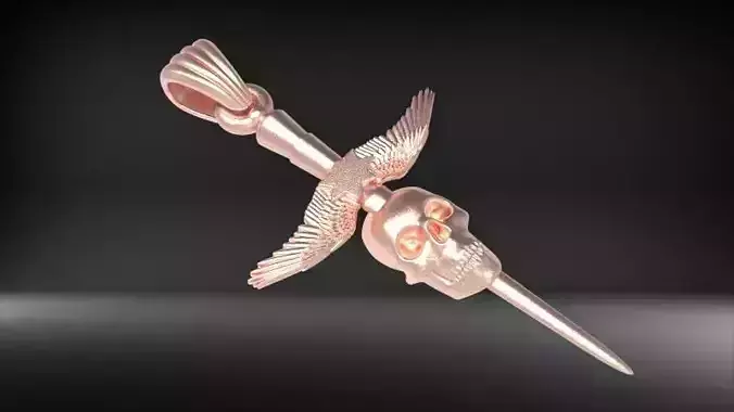 SPECTRAL SKULL BLADE PENDANT NECKLACE CHARM JEWELRY