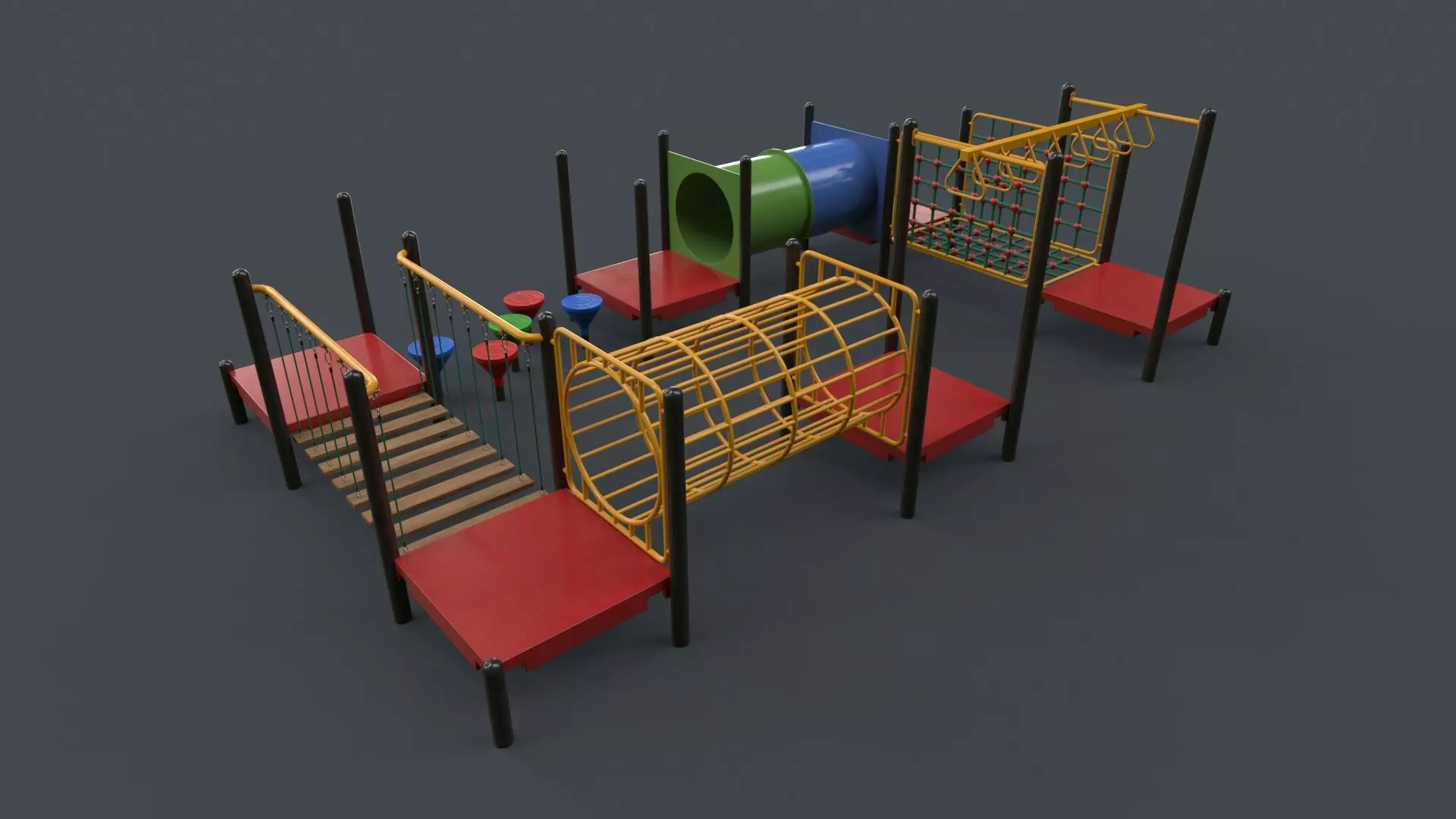 PBR Playground Outdoor Jungle Gym 20 Low-poly 3D model