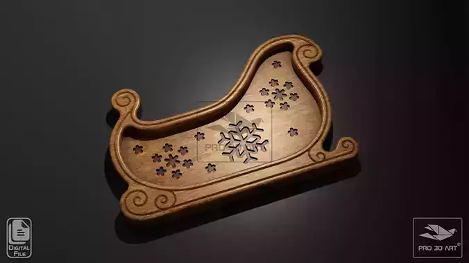 Santa Sleigh Tray - CNC Files for Wood