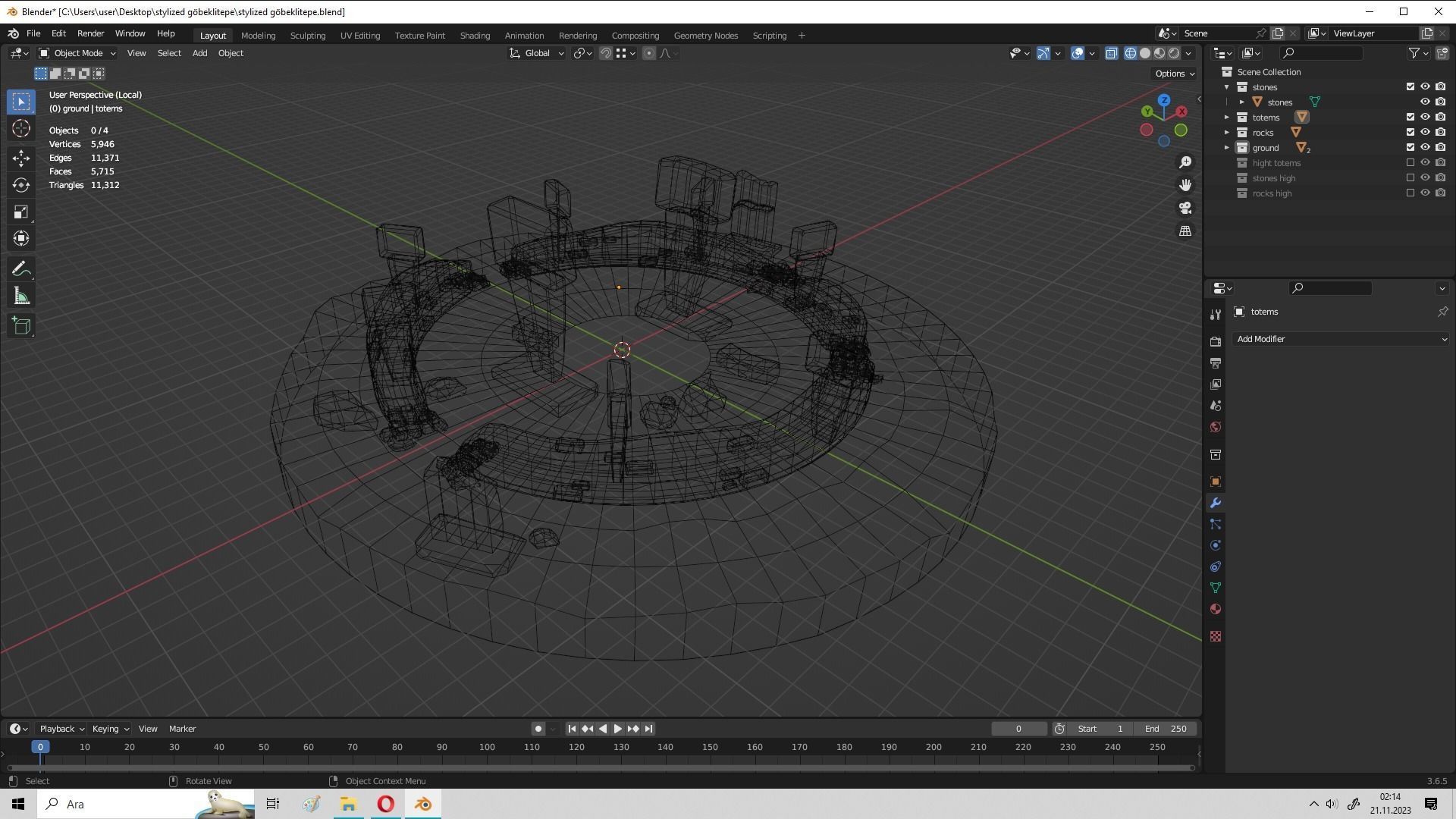 Tepe Model 3D model Stylized Gobekli Tepe VR / AR / low-poly | CGTrader