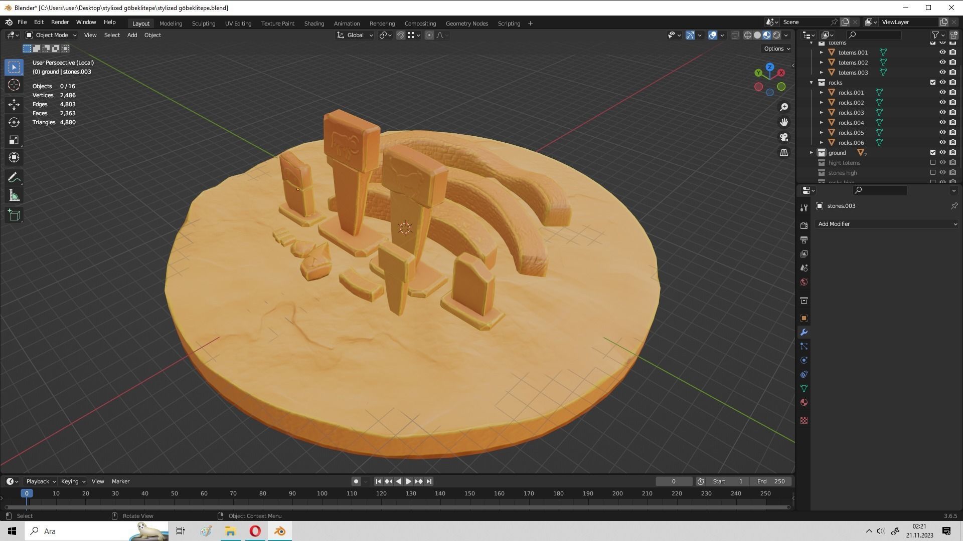 Tepe Model 3D model Stylized Gobekli Tepe VR / AR / low-poly | CGTrader