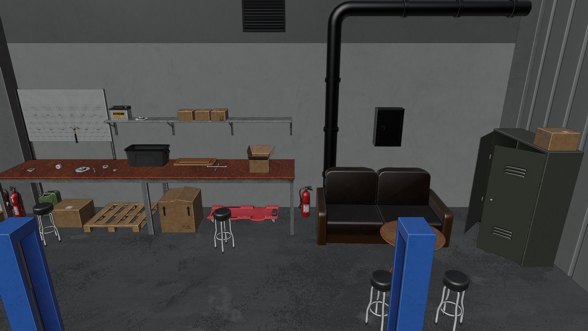 Auto Service Garage Assets Pack  Low-poly 3D model_56