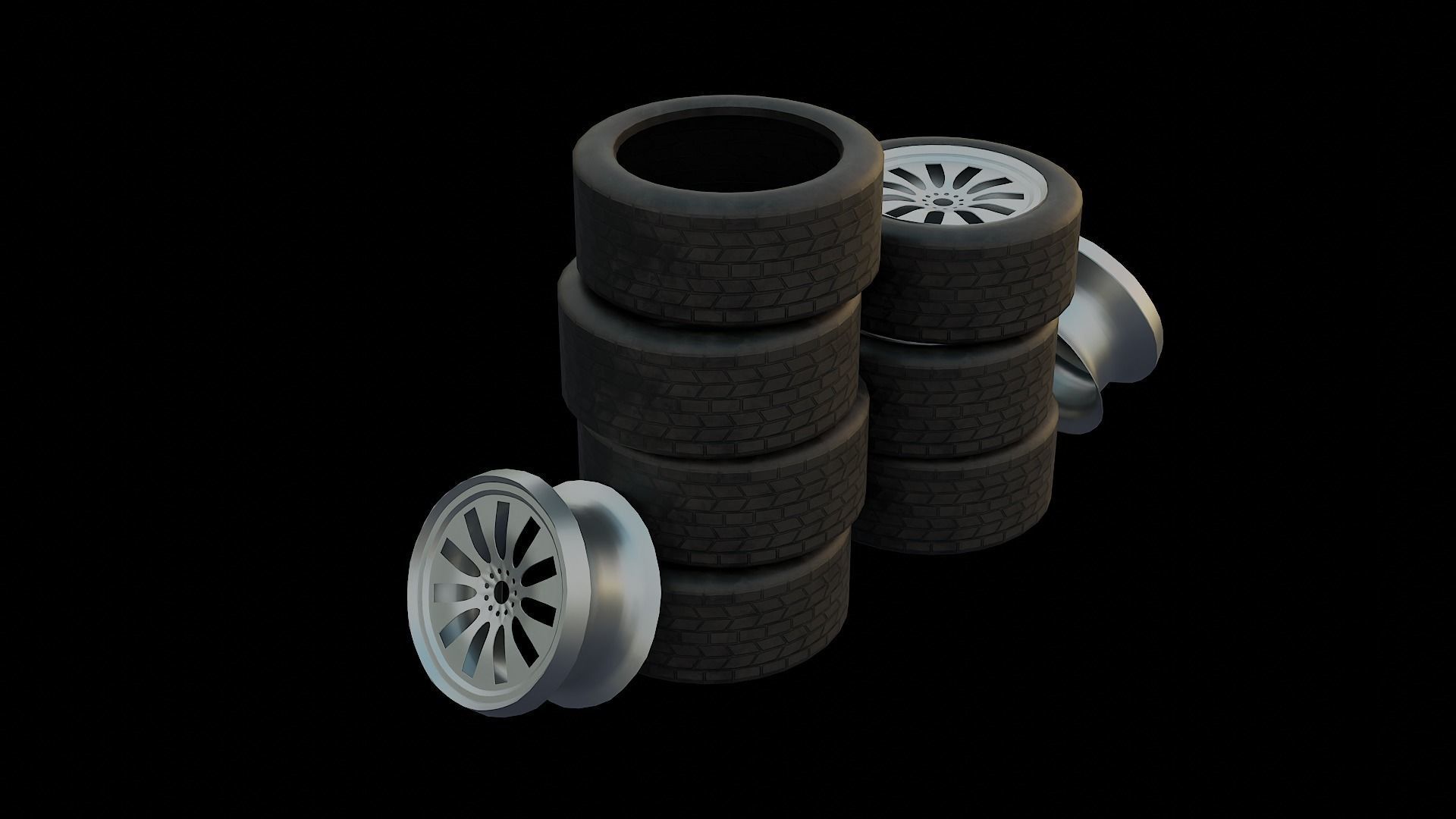 Auto Service Garage Assets Pack  Low-poly 3D model_32