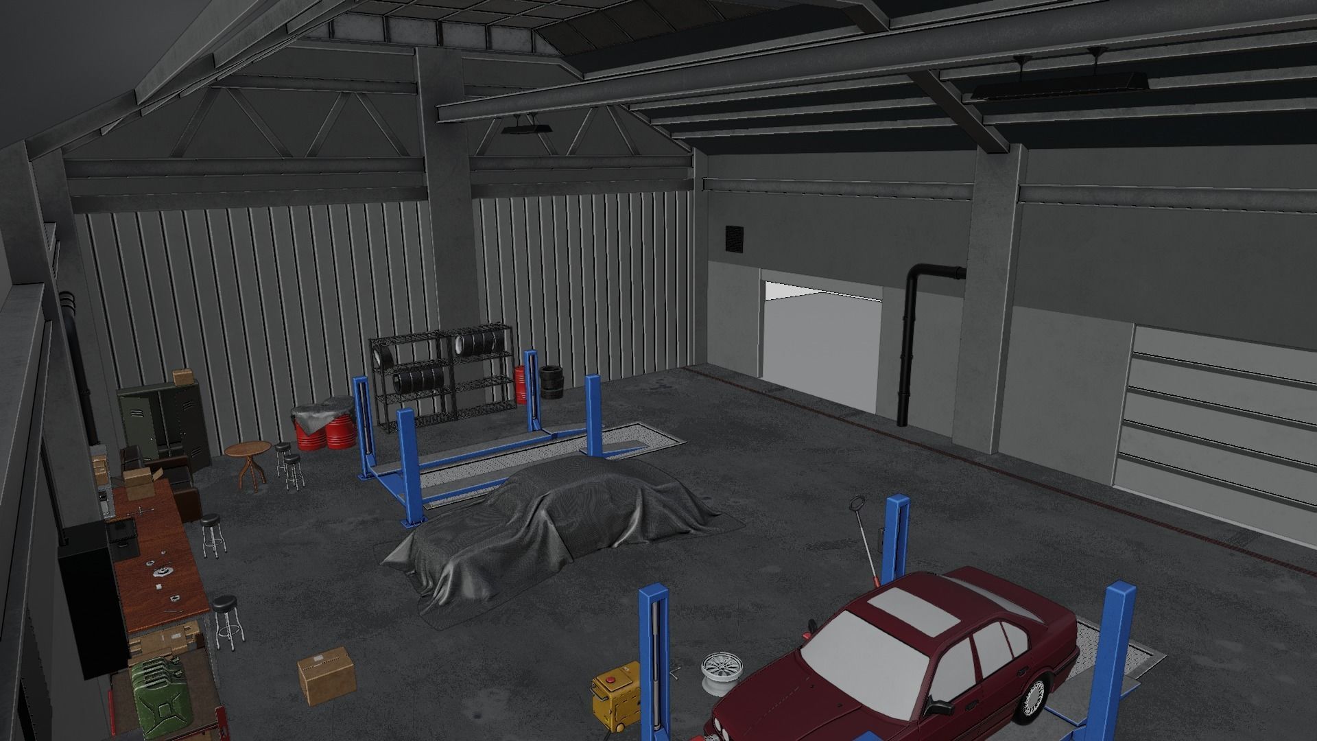 Auto Service Garage Assets Pack  Low-poly 3D model_64