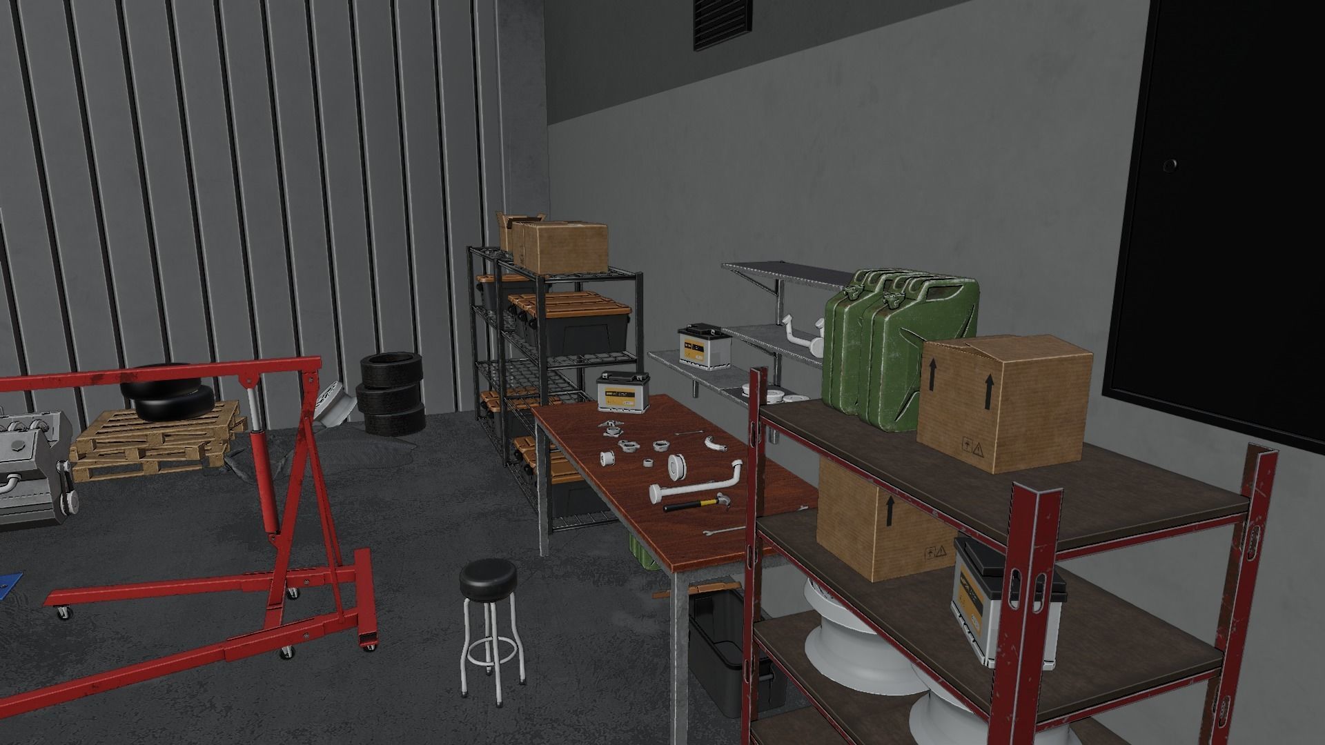 Auto Service Garage Assets Pack  Low-poly 3D model_58