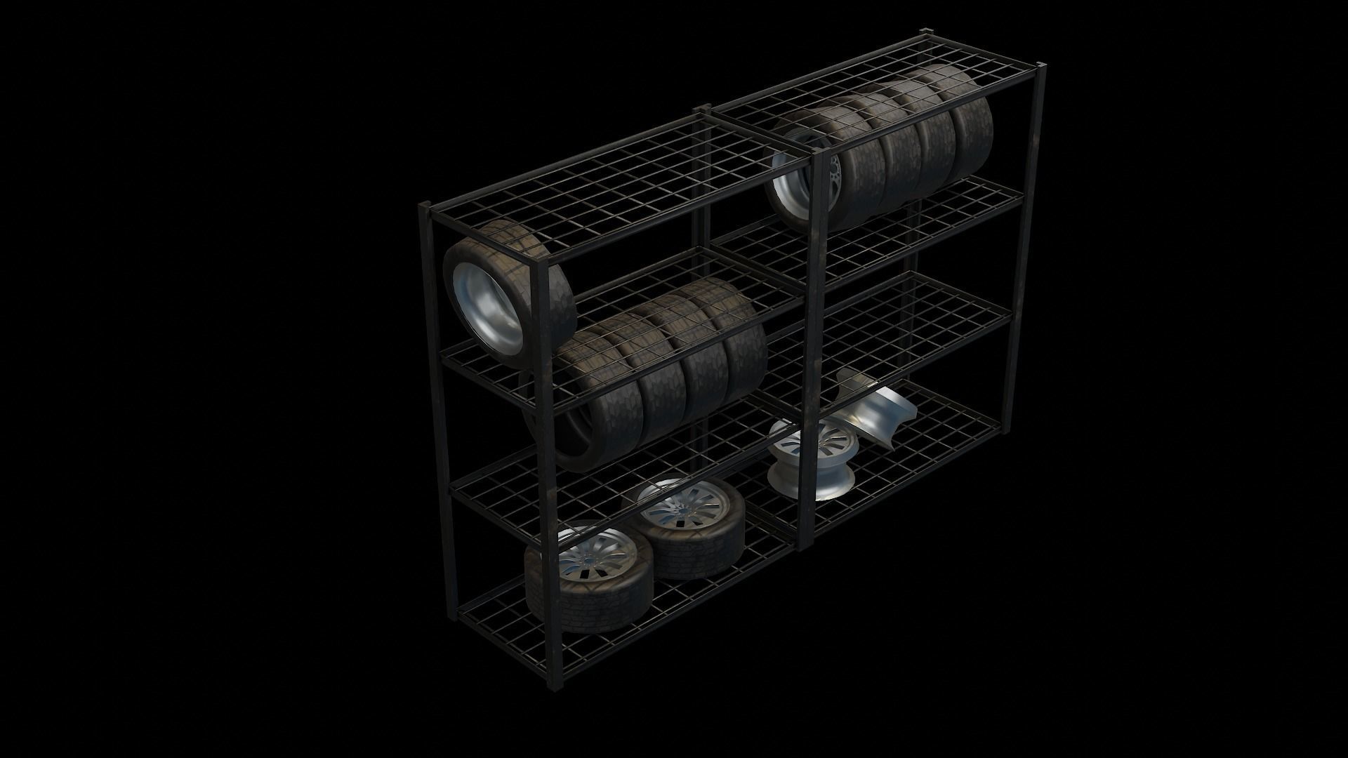 Auto Service Garage Assets Pack  Low-poly 3D model_19