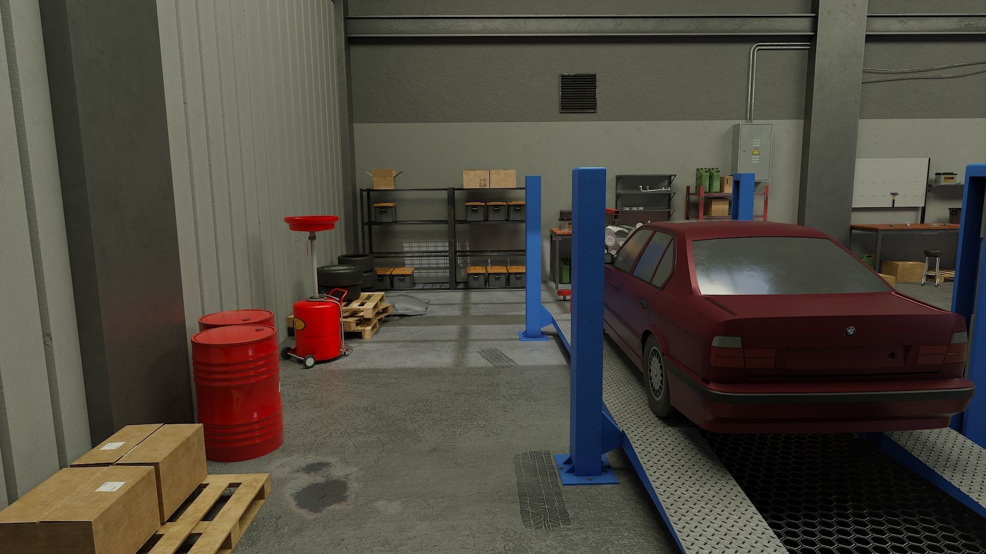 Auto Service Garage Assets Pack  Low-poly 3D model_7